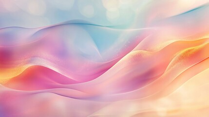 Fototapeta premium Pastel Wave Abstract Background Soft Pink Blue Gold Texture
