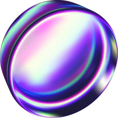 3d glass round shape with holographic effect