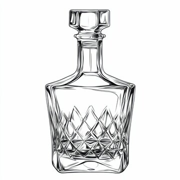 clear glass decanter with diamond pattern clip art preview