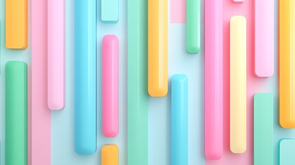 Colorful Abstract Composition with Vibrant Cylinders on a Light Background for Creative Design Projects
