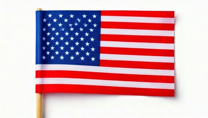 Fototapeta premium United States, USA, Paper, Flag, on a toothpick, On White