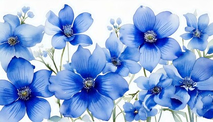 Vintage Watercolor Blue Flowers. can be used for wallpaper,pattern