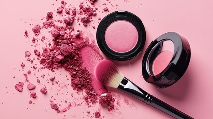 Professional Makeup Cheek blush pink tone palette and makeup brushes and tools,makeup eyeshadow palette in pink,red cherry shades,makeup set,Cosmetic products,sweet and cute tone eye shadows.