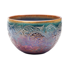 Sleek Ceramic Batter Bowl with Intricate Embossing Isolated on Transparent Background