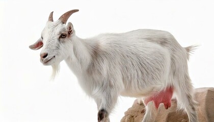 Obraz premium White goat isolated on white background 