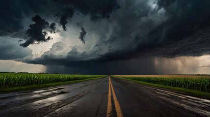 storm over the road