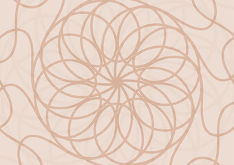 Soft art mandala brown line pattern background