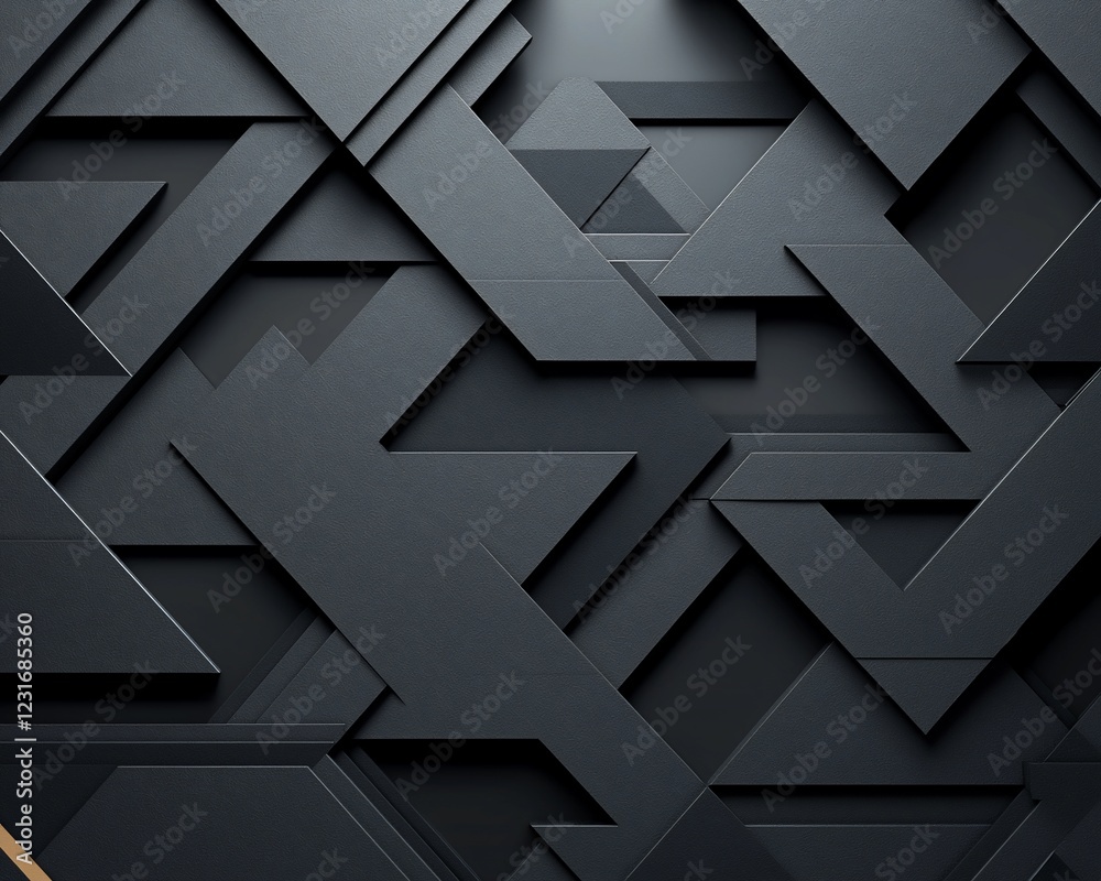 Poster abstract dark gray geometric shapes pattern.