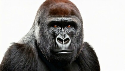 Obraz premium Young Silverback Gorilla in front of a white background 