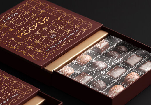 Premium Chocolate Box Packaging Mockup for Design and Branding Projects