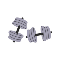 Dumbbells icon.Fitness inventory, gym accessories.