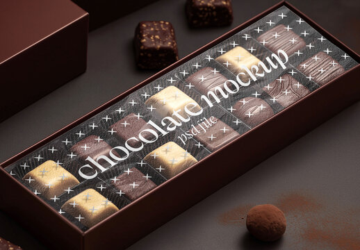 Premium Chocolate Box Packaging Mockup for Design and Branding Projects