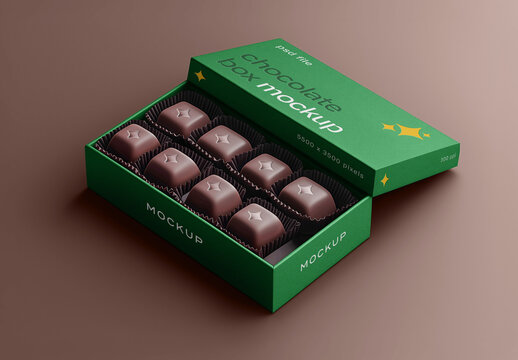 Premium Chocolate Box Packaging Mockup Generated With AI