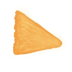 A Chip or a tortilla in white background