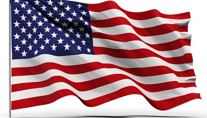 Fototapeta premium United States flag on white background.