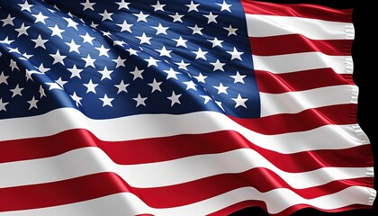 Fototapeta premium United States flag on black background.