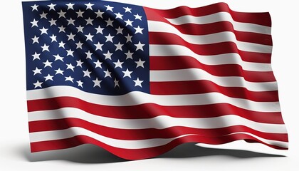 Fototapeta premium United States flag on white background.