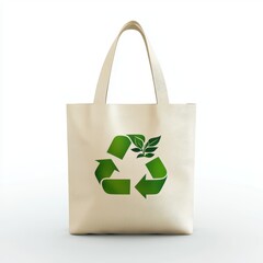 Reusable tote bag with an eco-friendly slogan, centered on a clean white background
