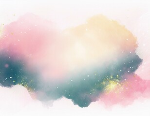 Fototapeta premium 美しい雲の旋律（水彩画イラスト）