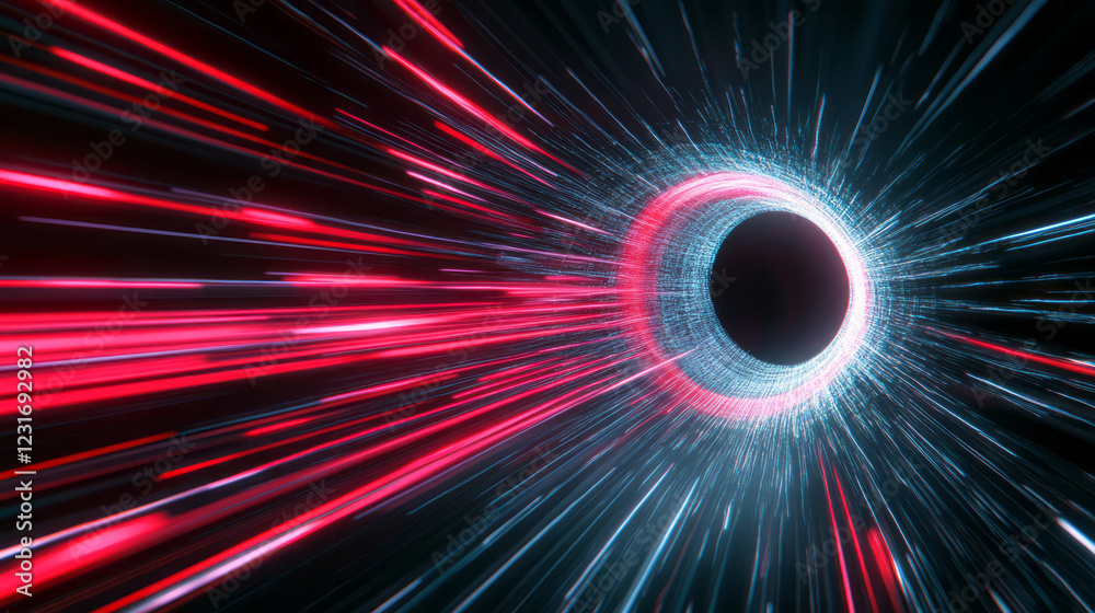 Fototapete an elegant photograph displaying neon-like light trails slicing through darkness, giving the impress
