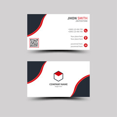 Creative modern red business card design name card corporate visiting card and simple clean template vector design