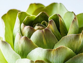 Fototapeta premium Close-up View of a Fresh Green Artichoke Flower Bud in Detail
