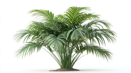Obraz premium High-resolution shot of a tropical palm tree with sharp details, standing on white