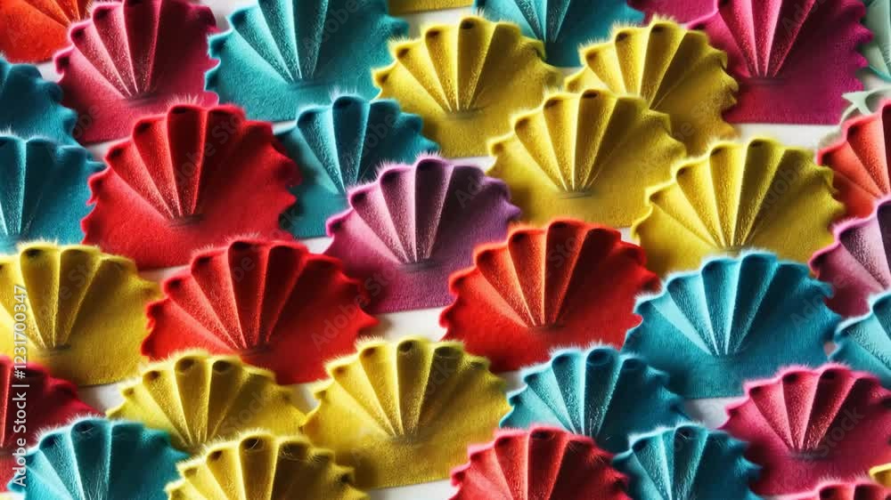 Aufkleber a close up of a colorful array of flower shaped objects.