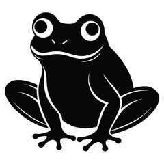 Frog Vector Illustration in Pen and Ink Isolated on White background.