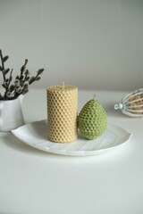 Easter, eggs, candles, comfort, festive table, Easter decor