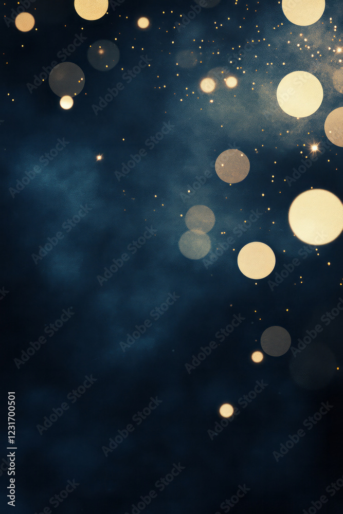 Aufkleber a minimal but striking background with brilliant gold sparkles glowing against a velvety navy gradie