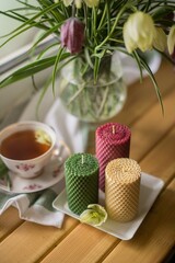 Easter, eggs, candles, comfort, festive table, Easter decor