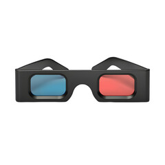 Black 3D Movie Glasses &ndash; Stylish and Modern Design, Transparent Background