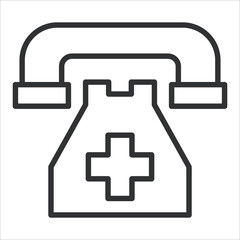 Emergency Call Icon Lineal Style. Vector Illustration Graphic Design