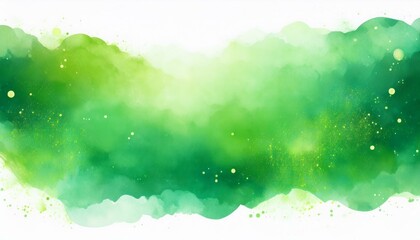 Fototapeta premium 美しい緑の水彩画イラスト
