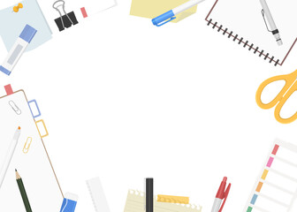 文房具のフレーム、背景素材