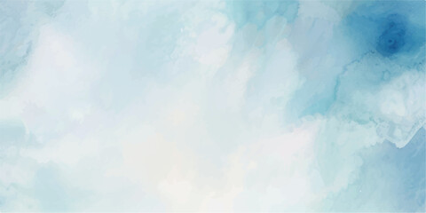 A Gentle and Dreamy Watercolor Background Depicting a Light Blue Sky with Fluffy Clouds Drifting Across, Evoking a Sense of Peace, Calm, and Quiet that Transforms Any Space into a Soothing Retreat.