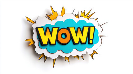 International Day of Awesomeness. fun comic style speech bubble with word WOW