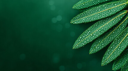 Obraz premium A refined macro shot of cypress foliage where each needle stands out, with subtle splashes of garden color melting into bokeh behind,
