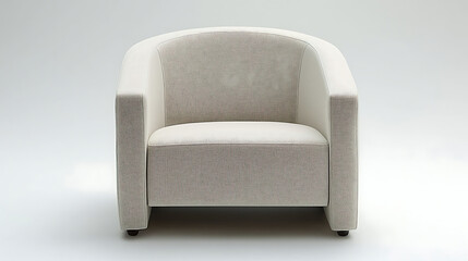 A white chair with a patterned seat and back