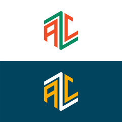 AJ JA letter logo set design