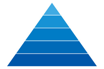 5階層のピラミッドイラスト　ブルー © Mina3