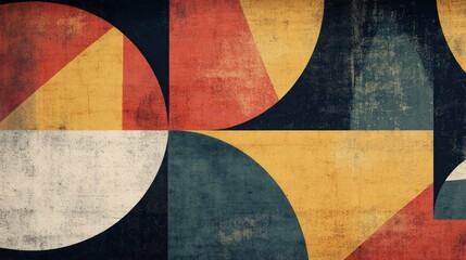 Naklejka premium Abstract geometric design featuring bold colors and shapes for artistic or decorative use.