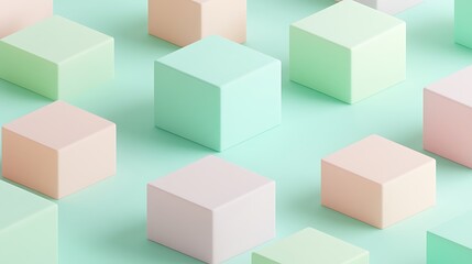 Colorful Soft Cubes on a Pastel Background for Design and Decor Inspiration