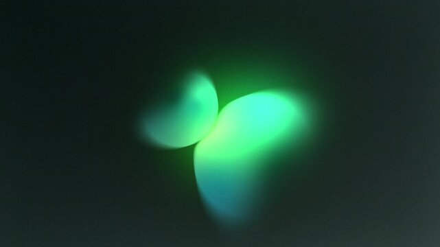 Two neon spheres press, release, and emit rhythmic energy waves. A sci-fi or atomic collision visual. Designed for cinematic titles and compatible with horizontal and vertical formats