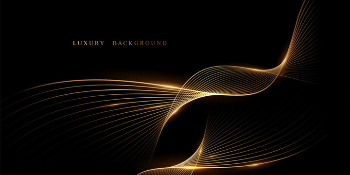 Abstract modern design black background with luxury golden elements vector illustration.