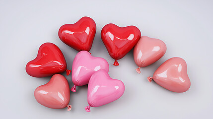 Fototapeta premium A bunch of red balloons with hearts on them