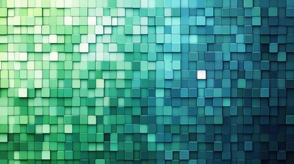 Fototapeta premium Abstract teal green cube mosaic background texture