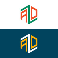 AO OA letter logo set design
