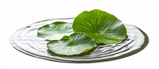 Obraz premium Tranquil lily pads float on calm water, serene background, spa imagery